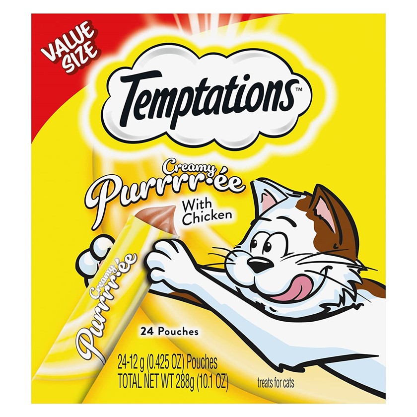 Temptations Creamy Puree Lickable Cat Treat Chicken - Snack húmedo Pollo